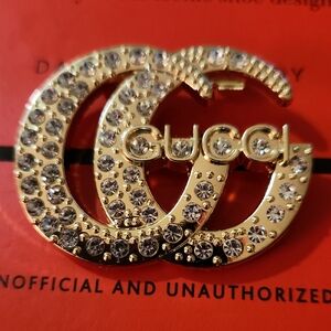 Upcycled Gold and Silver Crystal Brooch